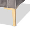 Baxton Studio Zanetta Gray Velvet Gold Finished 2-Piece Sofa and Lounge Chair Set 153-9689-8324